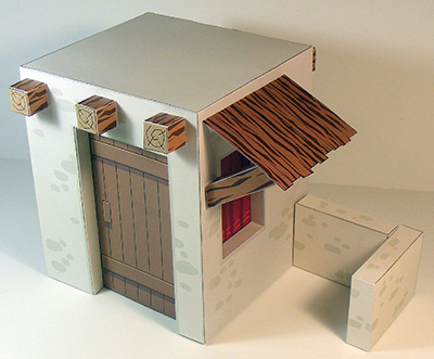 Papercraft de una casa para Belén navideño 1.