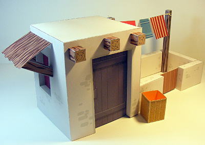 Papercraft de una casa para Belén navideño 3.
